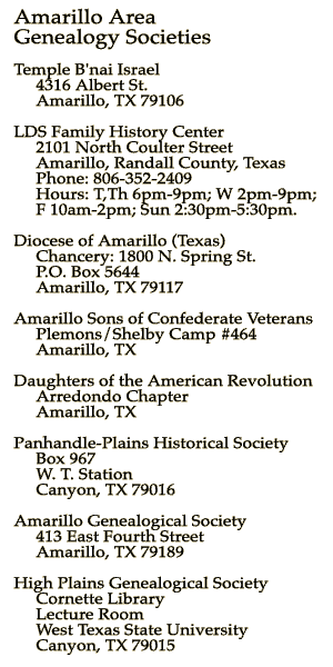 Amarillo Genealogy Societies