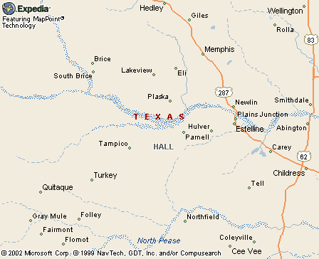 Hall County TX Map